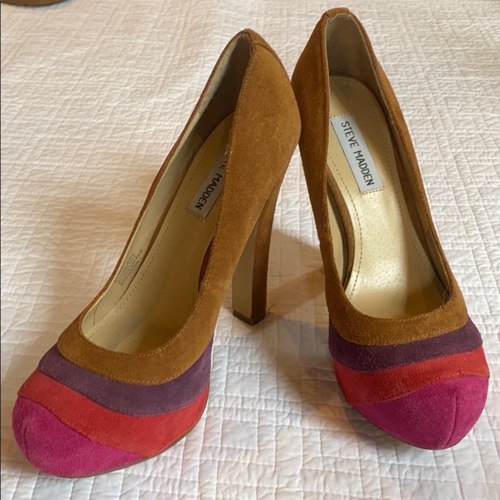 STEVE MADDEN trixie suede platform heels